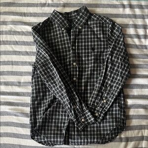 Ralph Lauren Navy, Green and White Plaid Shirt